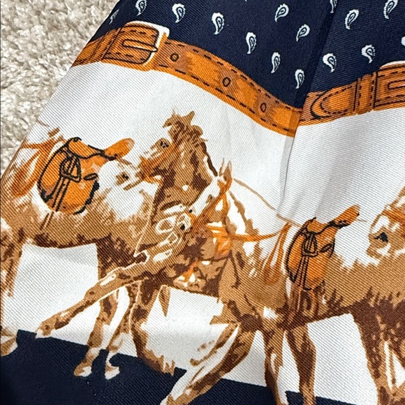 Janie and Jack Navy Dress with Horse Pattern - Picture 3 of 8